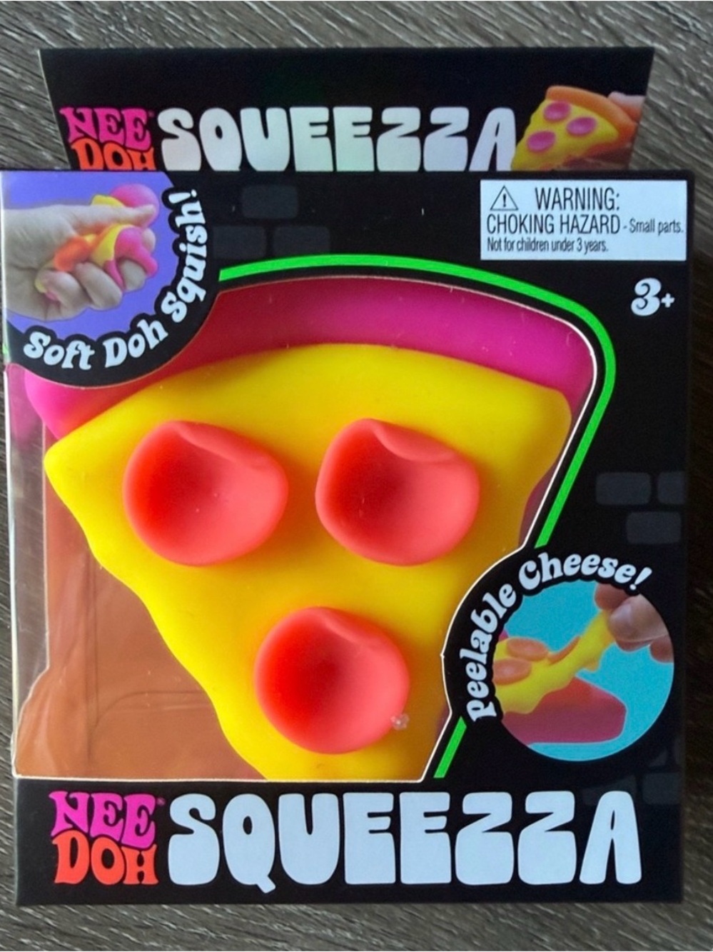 Nee Doh Squeezzza Yellow & Pink Pizza Squishy Toy